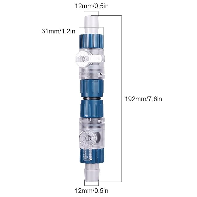Foto 4 de 8 de DONGKER Válvula de manguera de acuario, conector de liberación rápida de 12 mm
