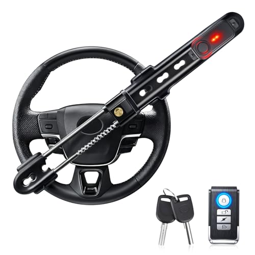 Steering Wheel Lock with 113dB Alarm, EXTRACTME Heavy Duty Wireless Remote Anti-Theft Car Device,...