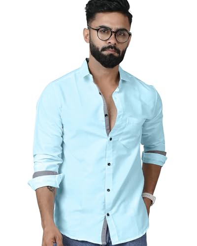 Pinkmint Mens Long Sleeve Button Down Shirt for Men Collared Casual Formal Soild Shirt