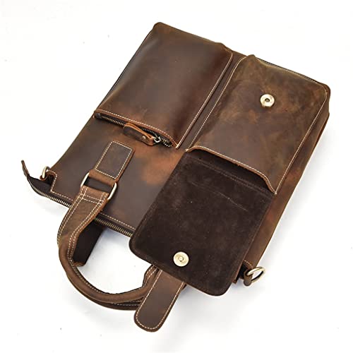 Retro Men's Handbag Men and Women Universal Shoulder Bag Crossbody Bag Leather Briefcase4