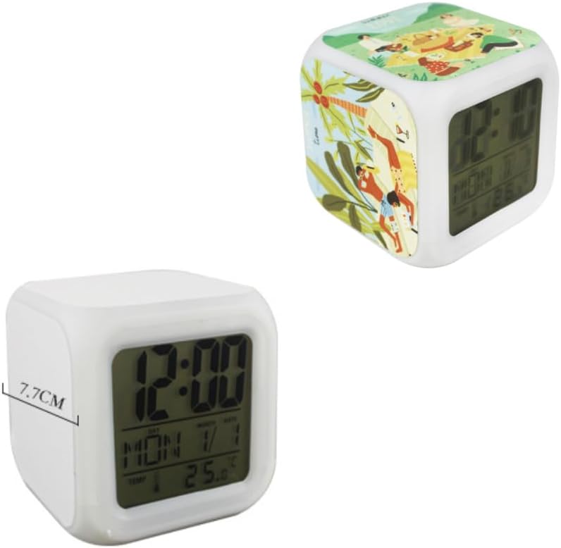 6 Pack Sublimation Blanks Led Clock – LED Color Changing Digital Alarm Clock Sublimation DIY Printing with 3 Pcs Insert Aluminum for Personalized Logo Sublimation Clock, DIY Photo