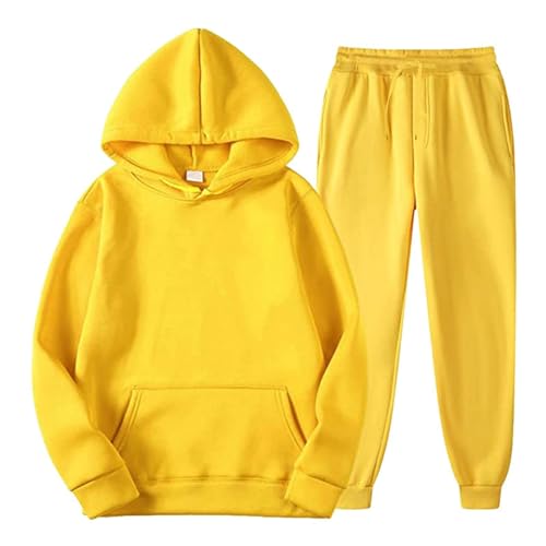 BAOQIN Girls Sweatsuit 2 Piece Hoodie Sweatpants Set Yellow 13-14 Years - image 2