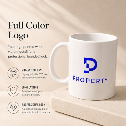 Taza de cerámica para café con logo personalizado 11 oz miniatura 4