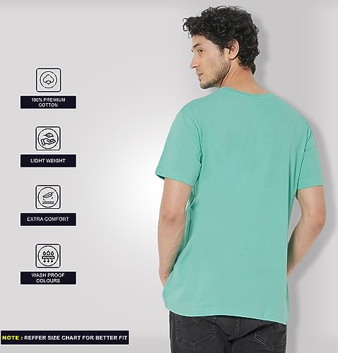 Image of Sleepynuts Round Neck Plain Cotton T-Shirt for Men Pack of 4