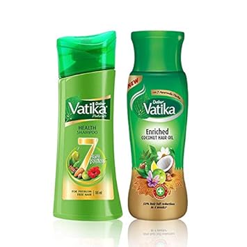 Dabur Vatika Health Shampoo, 180ml and Vatika Hair Oil, 300ml