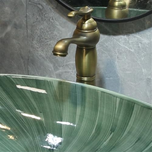 Lavabos de baño de cerámica verde ovalados que evitan salpicaduras en encimeras de exterior 4