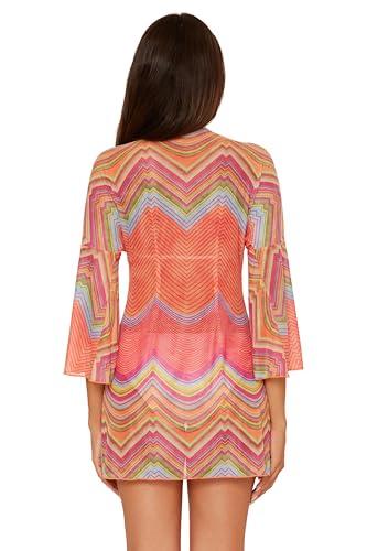 BECCA Women's Summer Sunrise Tunic, Tie Front, Casual, Beach Cover Ups2