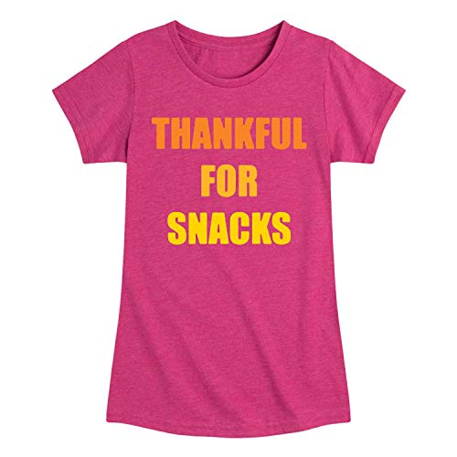 Instant Message - Thankful for Snacks - Girls Short Sleeve T-Shirt