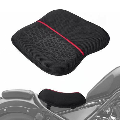 Motorrad Sitzkissen gelkissen,Gel sitzkissen motorrad mit motorrad abdeckung,Doppelte Stoßdämpfung, luftkissen Motorrade für Lange Fahrten wasserdicht und Sonnenschutzmittel