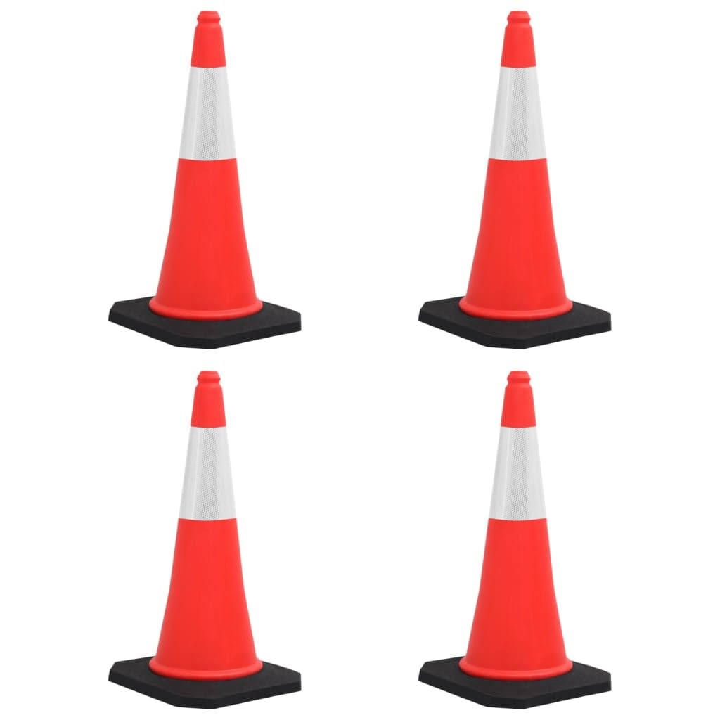 Cônes de Signalisation Lot de 4, Cône de Sécurité Cône d'avertissement réfléchissants à Base Lourde 4 pcs 75 cm