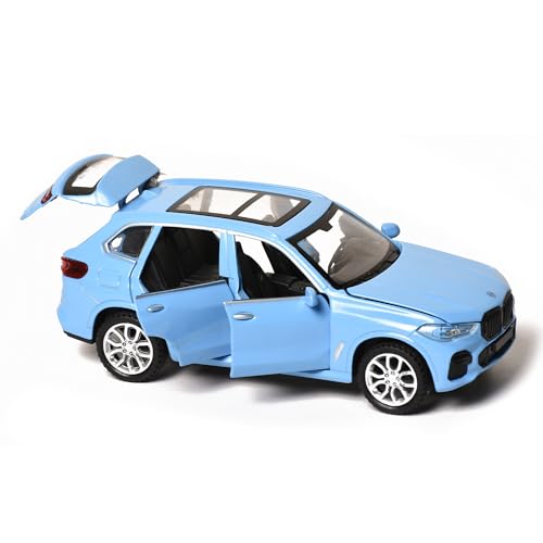 Image of Braintastic Model Diecast Car Toy Vehicle Pull Back Friction with Openable Doors Light & Music Toys for Kids Age 3+ Years (AK Metal Series BMW Blue)