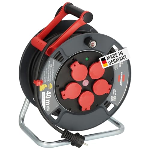 Brennenstuhl Professional Kabeltrommel 300 KU 4100 (40m Kabel in schwarz aus Spezialkunststoff Baustelleneinsatz und ständiger Einsatz im Außenbereich Made in Germany)