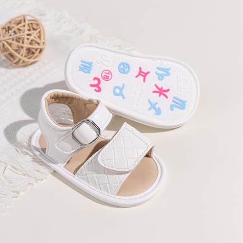 Image of Babelvit Infant Baby Girl Boy Sandals Comfort Premium Summer Outdoor Casual Beach Shoes with Flower Bowknot Anti Slip Rubber Sole Newborn Toddler Prewalker First Walking Shoes
