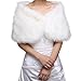 TAFRRYYG Bolero Fourrure, Châle en Fausse Fourrure Sans Manches Ivoires pour Femme, Cape Mariage Hiver, Chale Femme Mariage Boléro et Châle pour Robe de Soirée et de Mariage 98×28cm (blanc)