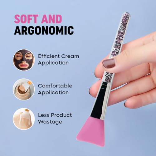 Image of Gleva Silicone Face Brush Beauty Tool, Facial Mud Applicator, Makeup Brushes Set Eye Cosmetics Blush Brush for Powder for Girl & Women (Purple)