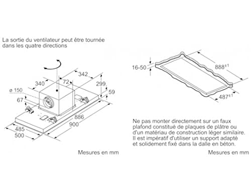 Hotte de plafond LR97CAQ20 iQ500 Home Connect Blanche