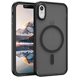 EUMADOVE Magnetic iPhone XR case,Compatible with Magsafe, Military-Grade Protection,Slim Translucent Matte Shockproof with Anti-Scratch Anti-Fingerprint Phone Cover (Black, iPhone XR)