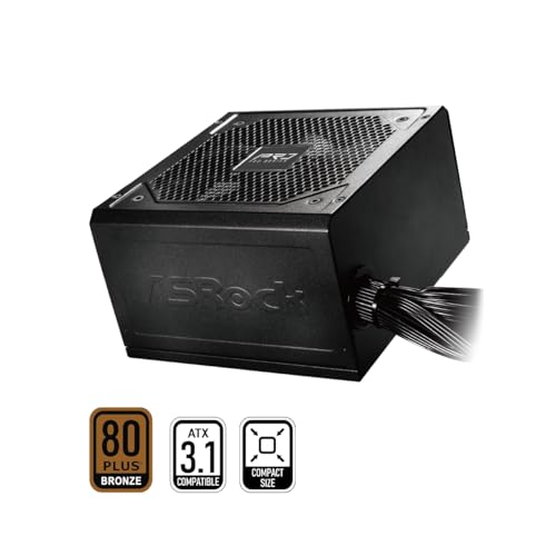 Image of ASRock PRO-650B Power Supply - 650W 80 Plus Bronze Certified, ATX 3.1 Ready, 120mm Fan, Full Protection Circuit, 3-Year Warranty