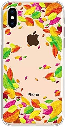 Blingy's iPhone X Case/iPhone Xs Case, Women Girls Colorful Autumn Leaves Pattern Cute Fall Style Transparent Soft TPU Protective Clear Case Compatible for iPhone X/iPhone Xs (Autumn Leaf Mix)