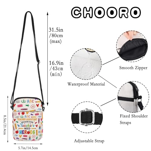 CHOORO Teacher Aide Gift Teacher Assistant Because Even Teachers Need Heroes Crossbody Bag Teacher Appreciation Gift2