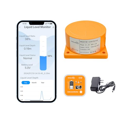 Moray ME201R Tuya Smart Life APP IP65 Wireless WiFi Ultrasonic LED Temperature Indicator Time Fuel Display Wireless Water Tank Level Sensor Gauge Liquid Level Controller