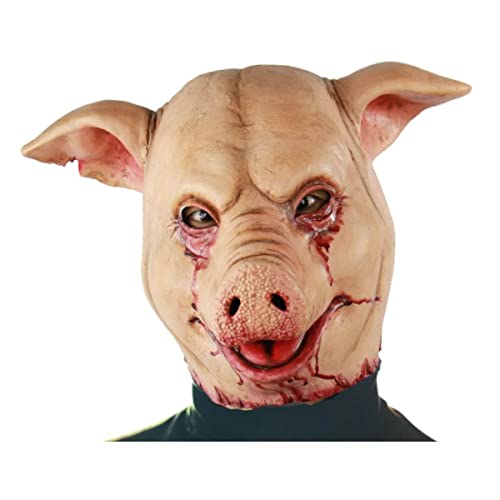 Halloween Scary Pig Mask Pig Butcher Costume Animal Face Masks PigHead Mask