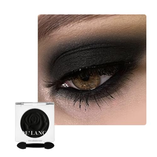 DE'LANCI Single Black Eyeshadow Palette, Matte Eyeshadow Eyes Goth Smokey Makeup, Long Lasting...