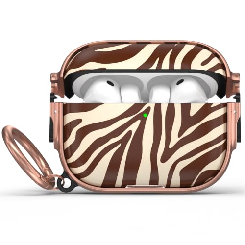 Image of for AirPods Pro 3rd Case with Safety Lock, Magsafe Compatible,Zebra Stripes | Double Secure Lock,Drop Protection,Two-Piece Design,with Gold Keychain, Anti Lost, Dustproof, Cute AirPod Pro 3 Case