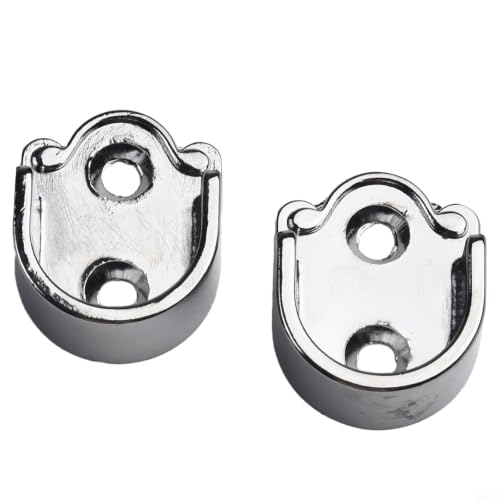 Image of 25mm Closet Rod Holder Zinc Alloy Deep Socket Silver 2Pcs