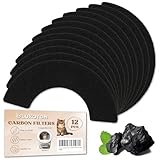 LUXOTON 12 Pack Carbon Filters Compatible with Litter-Robot 4 - Activated Carbon Filters for Litter Box, Charcoal Filters for Cat Litter Box, Durable to Trap & Absorbing Odor, Keep Home Fresh