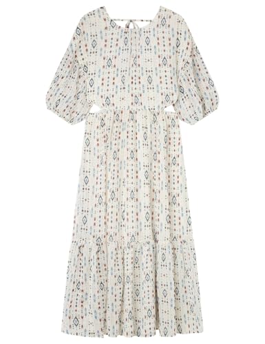 Vestido Midi Cut Out Print Springfield Robe Confortable Taille Sublimée