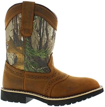 Itasca Unisex Youth Pull-on Leather/Nylon Buckaroo Western Boot, camouflage, 2.0 Standard US Width US Little Kid