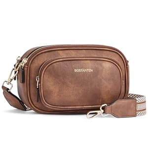 BOSTANTEN Crossbody Bags for Women Vegan Leather Purse Shoulder Handbags with Wide Strap