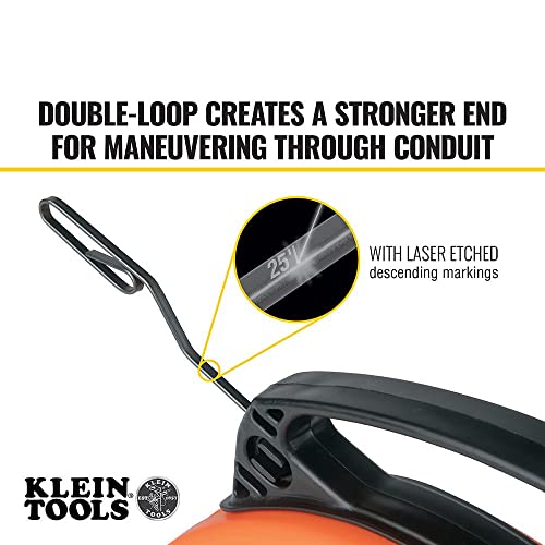 Klein Tools 56331 Fish Tape, Steel Wire Puller With Double Loop Tip, Optimized Housing And Handle, 1/8-Inch X 50-Foot #TOP3