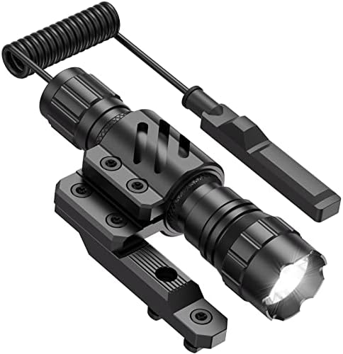 Feyachi FL14-MB Tactical Flashlight 1200 Lumen Matte Black LED Weapon Light with mLok Flashlight Mount and Pressure Switch Included