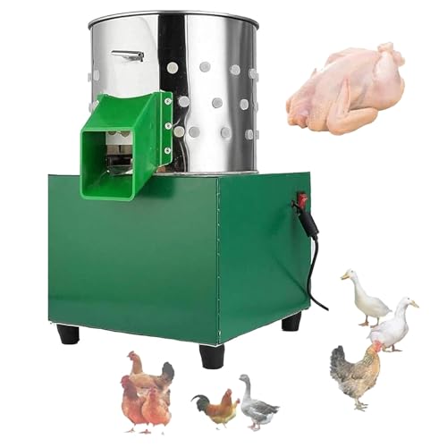 Commercial Chicken Plucker, 10Inch Barrel Diameter 110 Rubber Fingers 1500W De-Feather Remover Poultry Machine, Heavy Duty Feather Plucking Machine For Farming Abattoir Home