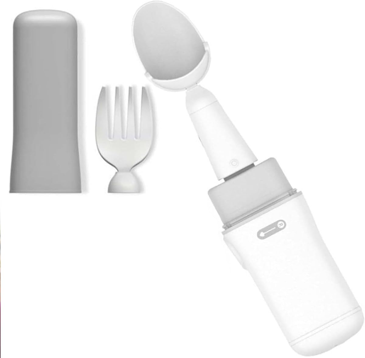 Juego de Cuchara y Tenedor Livianos para Parkinson con Asistencia para Temblores en Tiempo Real, Utensilios Adaptables para Dispositivos para Discapacitados, Agarre Fácil y Seguro