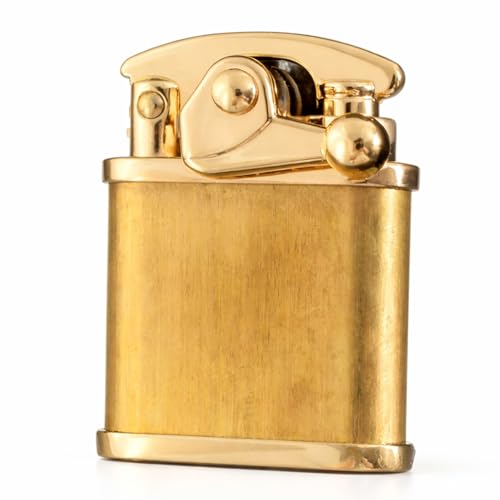 Encendedor de metal recargable estilo vintage dorado