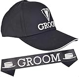 MEANT2TOBE Black Groom Bachelor Party Baseball Cap l Groom Bachelors Wedding Party Decorations Supplies | Groom to Be Hat and Satin Sash Party Decor Accessories Party Favor