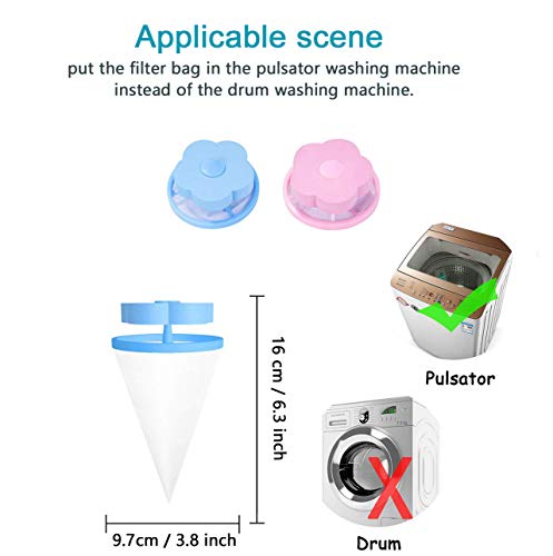 4 Pieces Lint Catcher for Washing Machine Lint Trap Floating Hair Fur Catcher Laundry Reusable Hair Filter Lint Mesh Bag - Thumbnail 7
