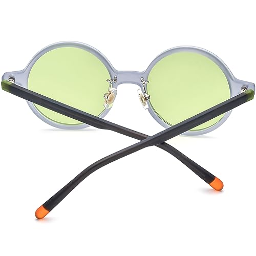 Image of HEPIDEM Acetate Vintage Retro Round Polarized Sunglasses for Men UV400 UV Protection Sun Glasses