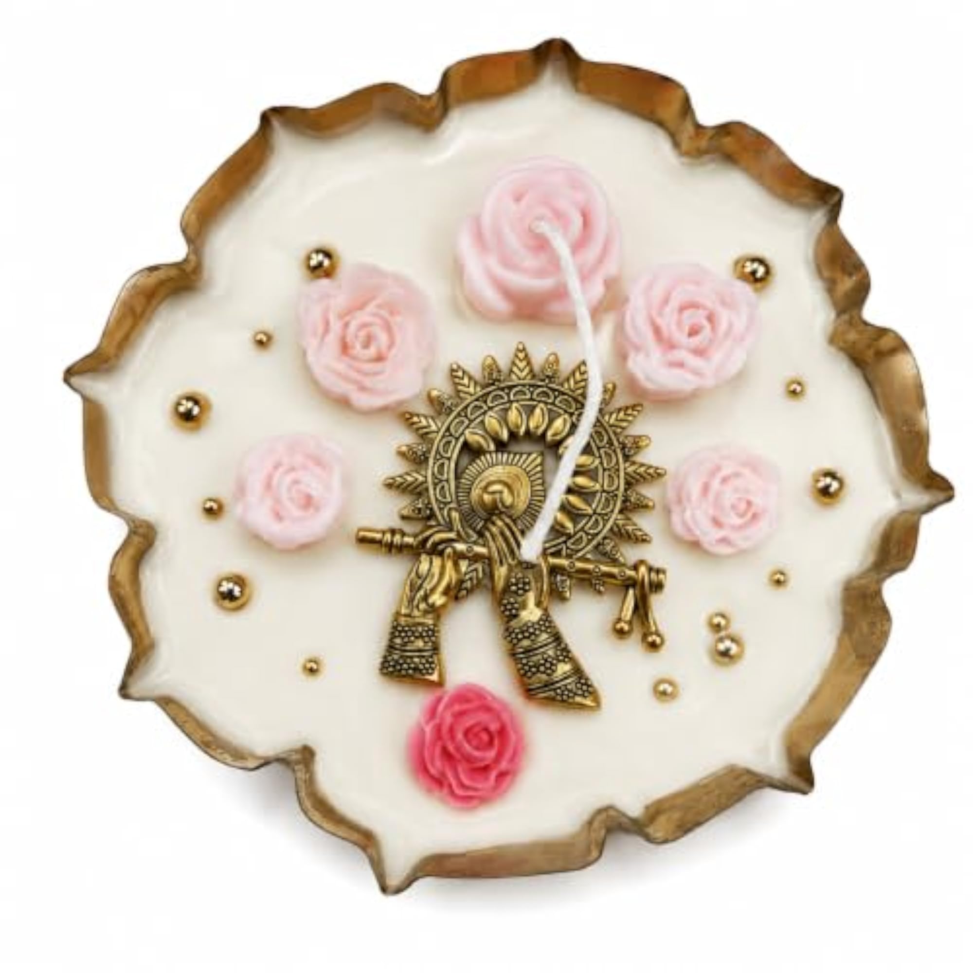 Krishna Rose Flower Decorative Candle