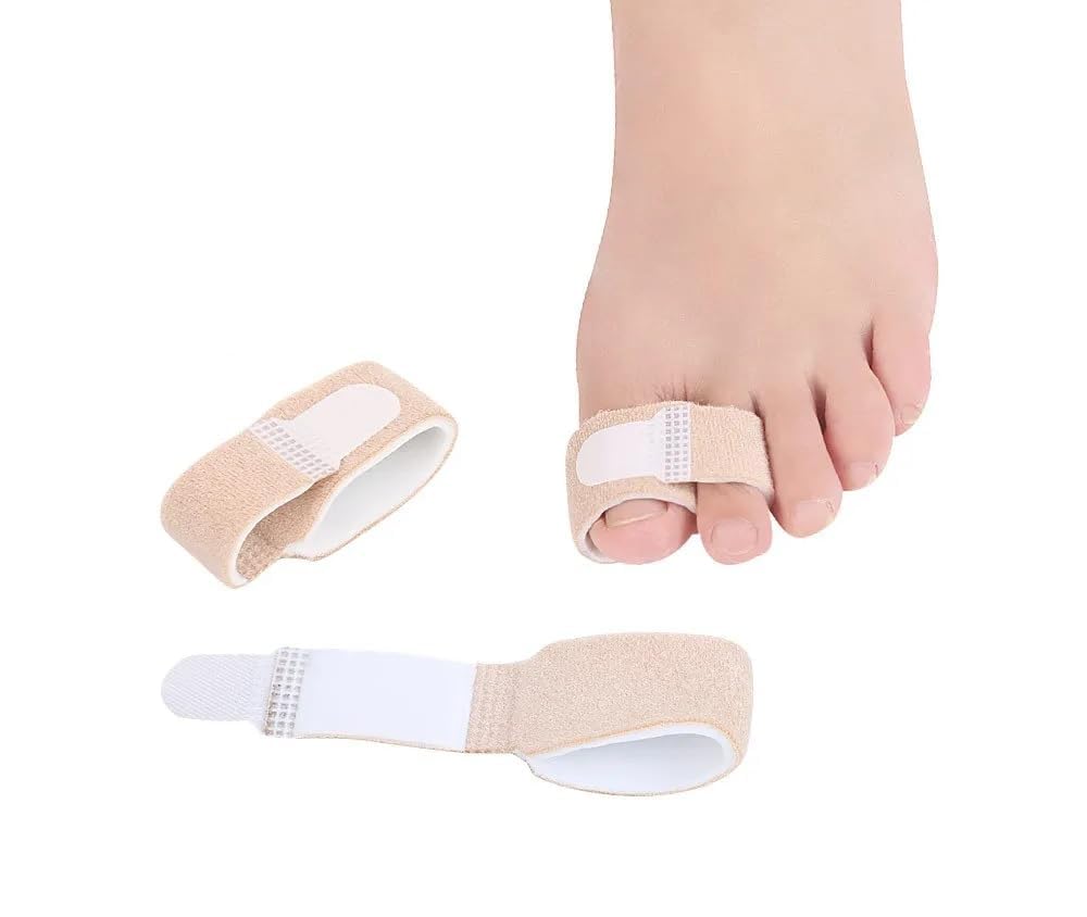 Hammer Toe Straightener, Toe Separator for Crooked Toes, Broken Toe Wrap, Corrector Cushion Bandage, Splint Protector, Overlapping Toe Support, 2 Pieces