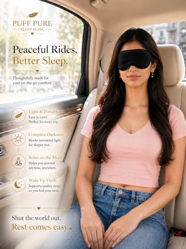 Image of Travelling Sleep Mask Light Blocking Sleeping Eye Mask With Elastic Strap For Deep Sleep, Travel, Meditation, Nap, Airplane And Office Rest Use Blind Fold For Comfortable Sleeping [Brown] (Pack Of 1)
