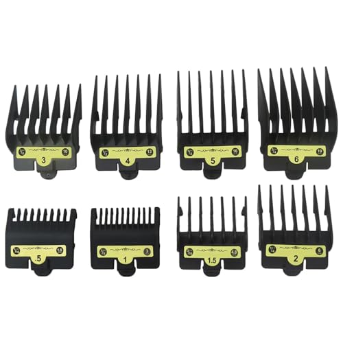 8PACK Premium Clipper Guards Compatible for BBliss Barberology FX825 FX870 FX880 FX673, Trimmer Replacement Guards for BBliss Clippers, Black