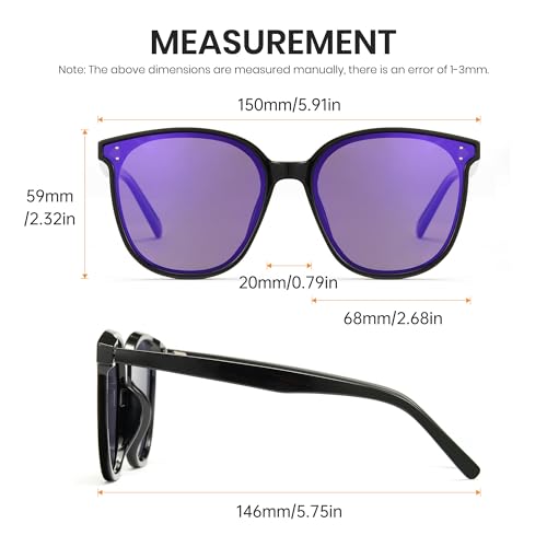 Image of Cyxus Oversized Cat Eye Sunglasses for Women Polarized Lens UV Protection for Beach Music Festivals Shopping 1902