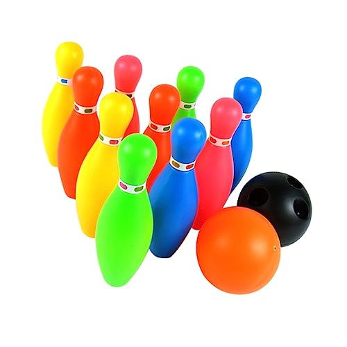 GOOHOCHY Parent-boy Girl Bowling Toy Set Eco-Friendly Indoor Ball Game for Boy Girl Families Interactive Fun with Colored Pins and Balls Great for Parties and Travel