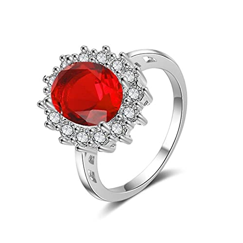 HCMA Princesa Diana William Kate Zafiro Esmeralda Rubí Anillos de Piedras Preciosas para Mujeres Regalo de joyería de Compromiso de Boda