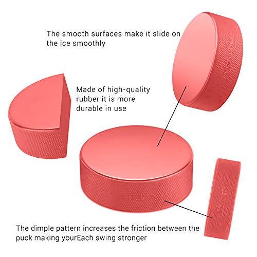 Overmont Ice Hockey Pucks Practice Hockey Pucks Sports Fan Hockey Pucks Ice Hockey Balls Red 12Pcs #TOP1
