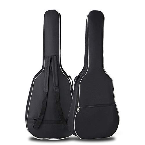 YiPaiSi 41 Inch Acoustic Guitar Bag, Waterproof 0.3inch Padded Gig Bag Guitar Case, Dual Adjustable Shoulder Strap Acoustic Guitar Gig Bag Backpack (Black)